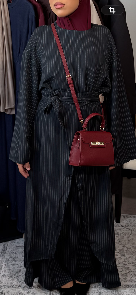 Robe à rayures - Noir
