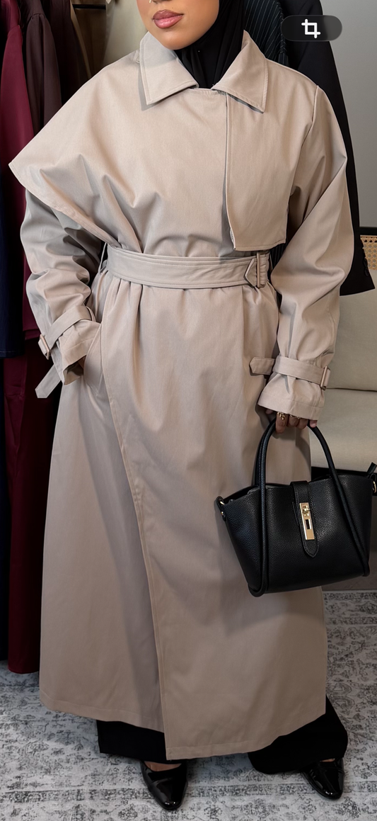 Trench Beige effet Cape - Premium
