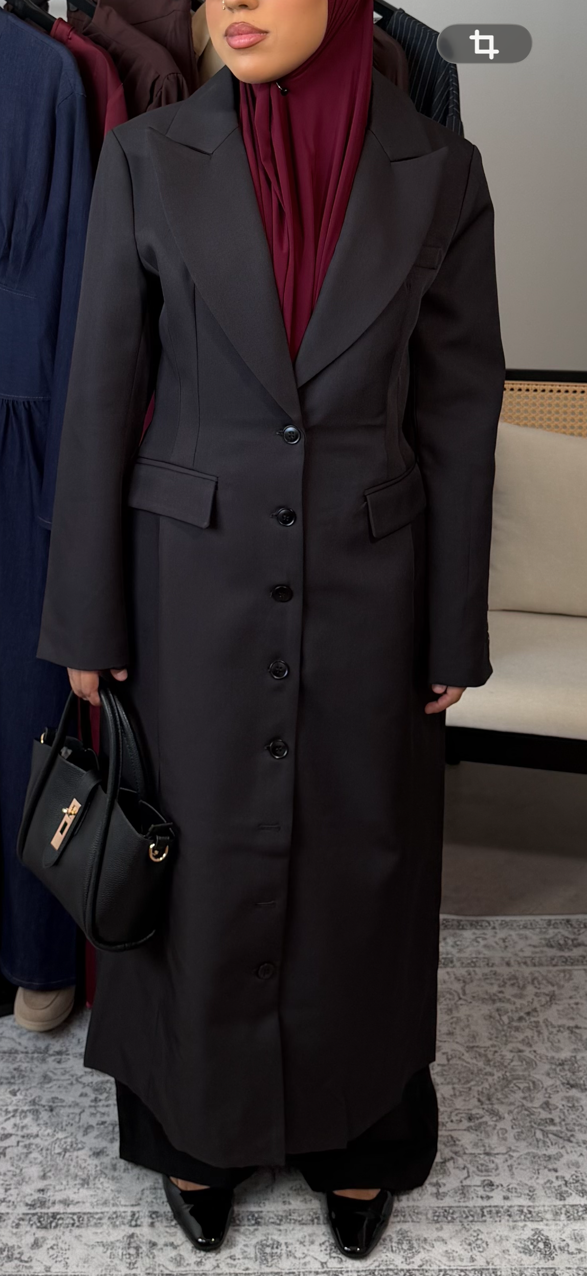 Blazer Long Cintrée - Noir