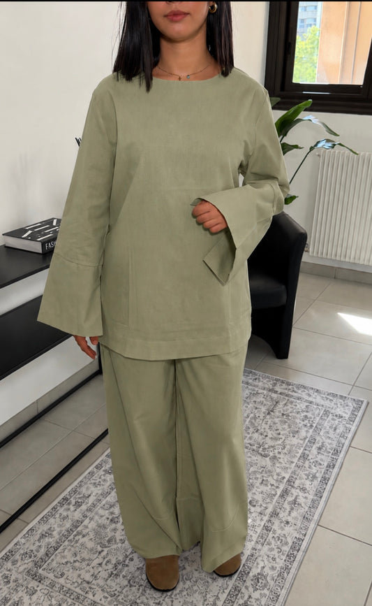 Ensemble en Lin - Vert