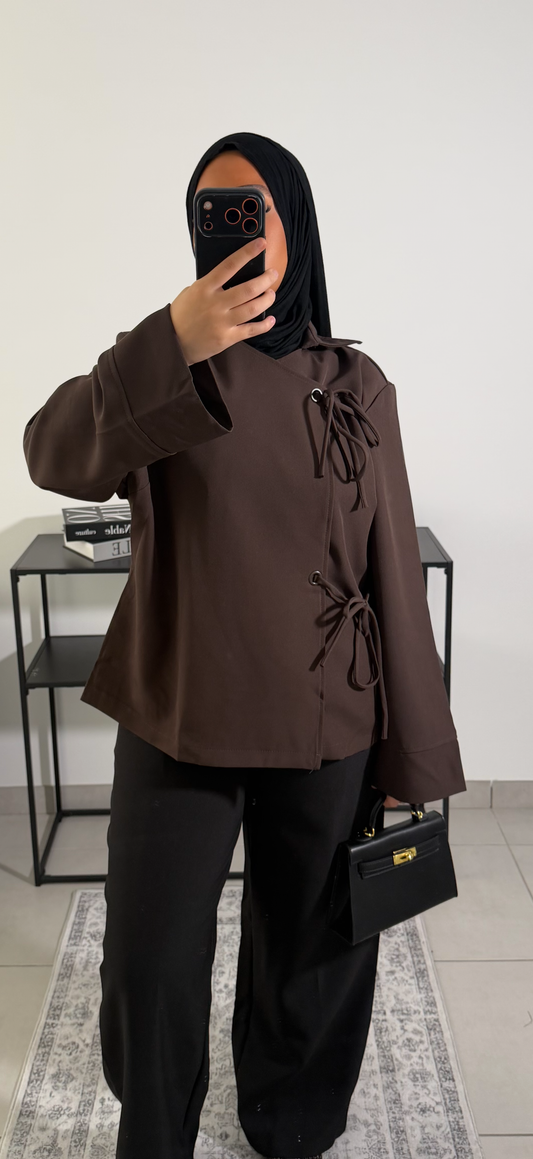 Veste à noeud - Marron
