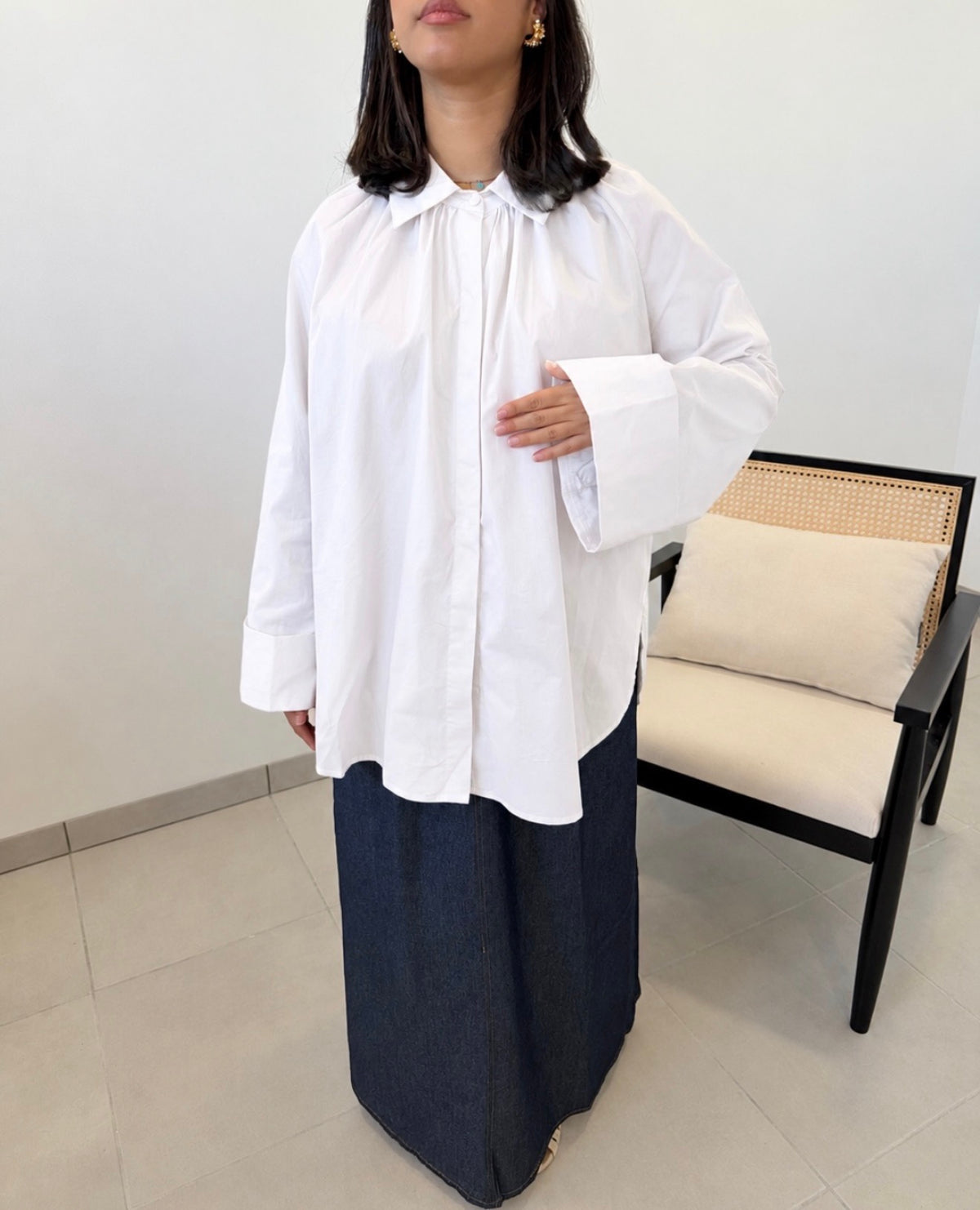 Chemise Blanche Col montant