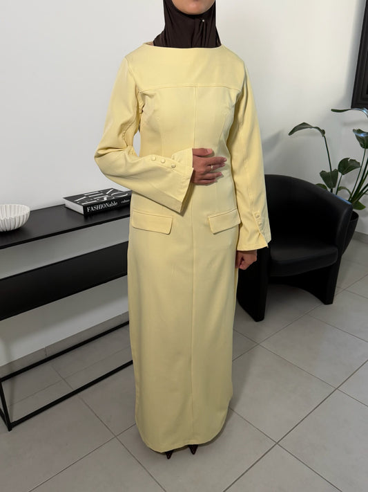 Robe élégante – Jaune pastel