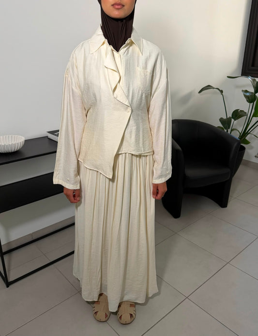 Ensemble chemise asymétrique & jupe fluide