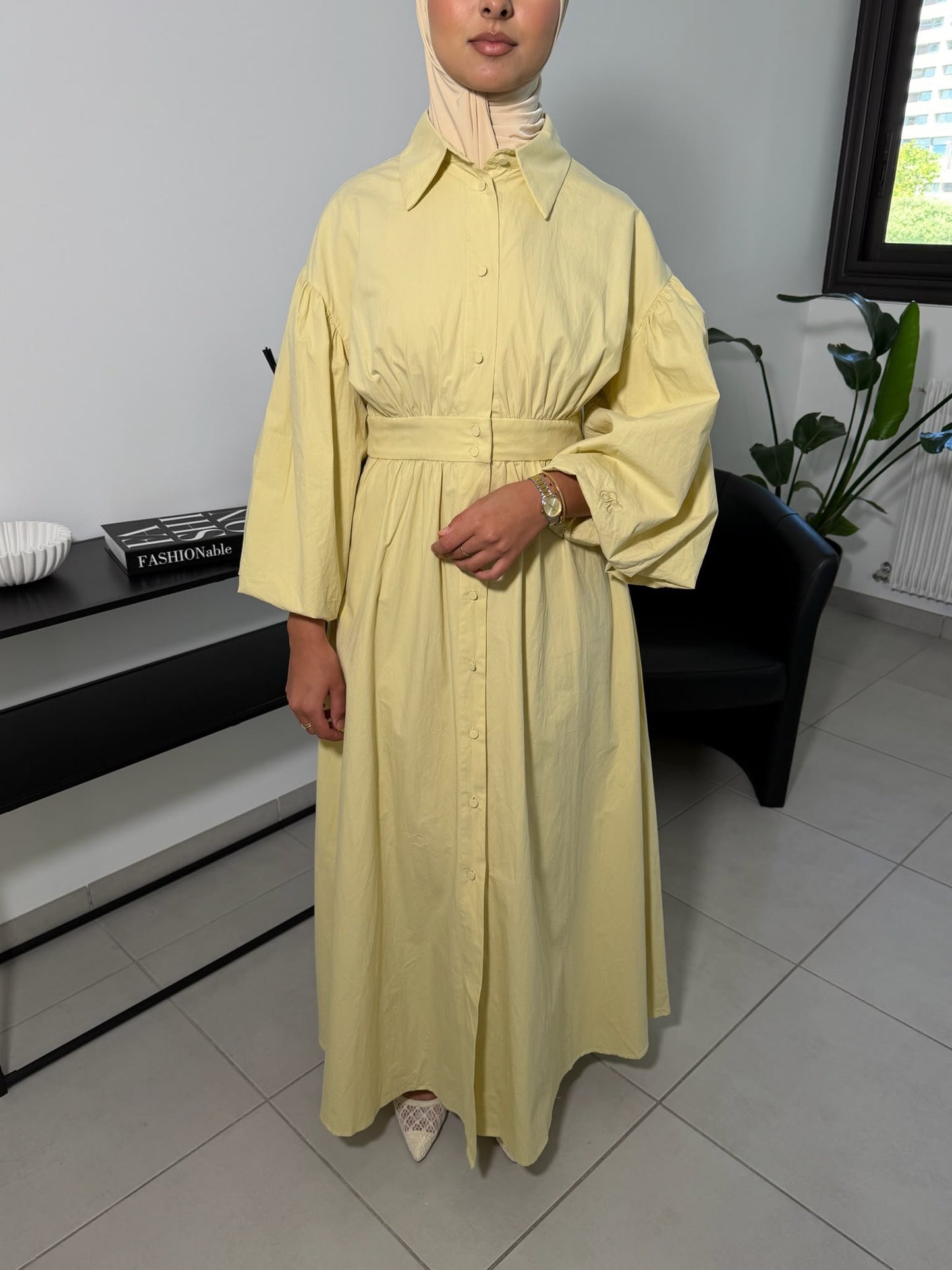Robe chemise en popeline