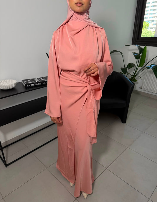 Robe drapée – Rose poudré